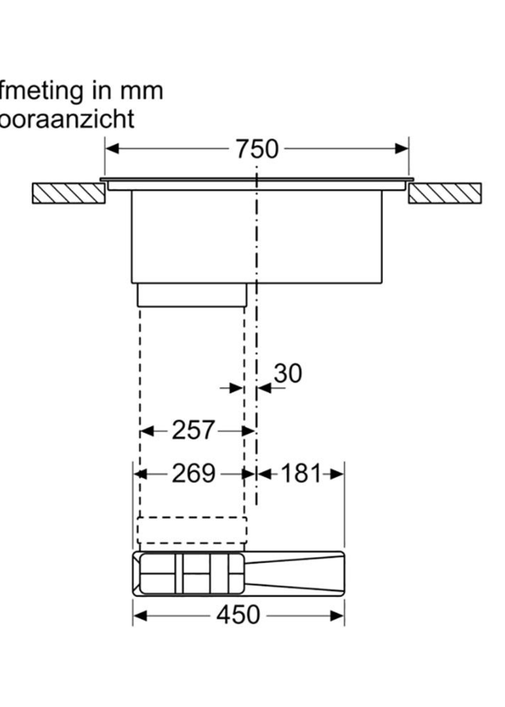 Bosch PXX895D57E Inductiekookplaat met afzuiging 82 cm