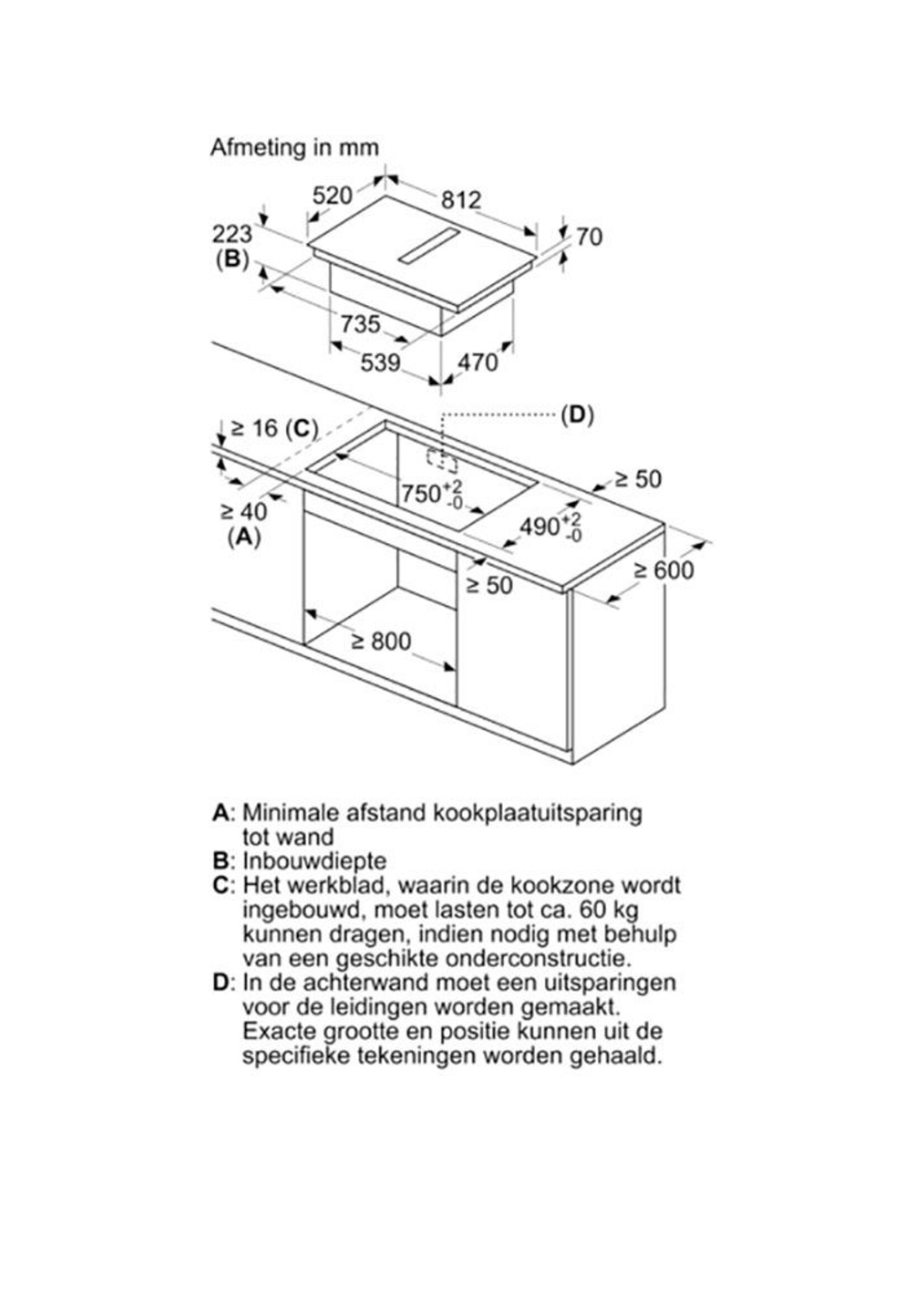 Bosch PXX895D57E Inductiekookplaat met afzuiging 82 cm