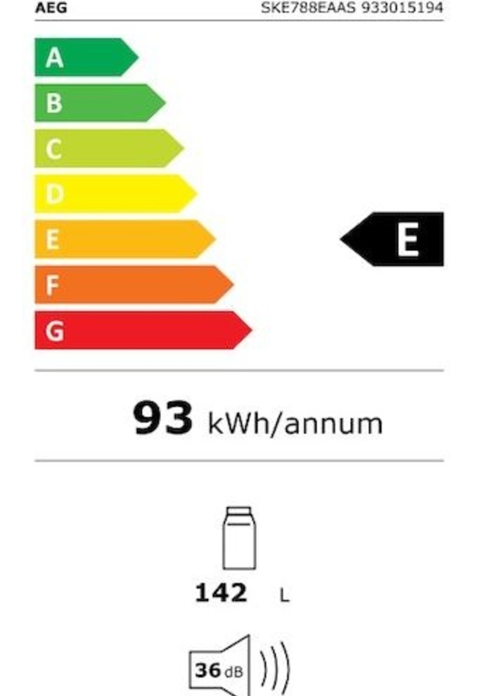 AEG SKE788EAAS Inbouw koelkast 88 cm