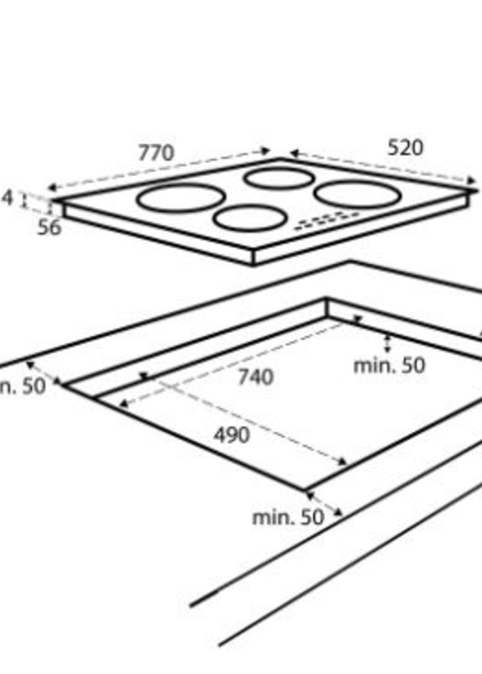 Inventum IKI7735MAT Inductiekookplaat 77 cm