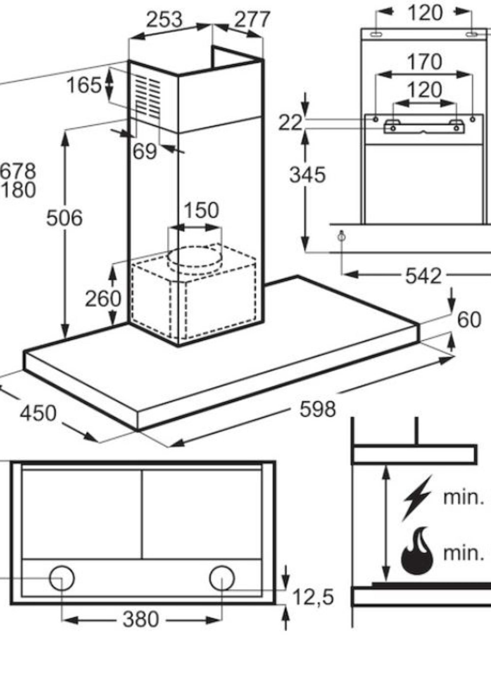 AEG DBE3650R  Wandschouwkap 60 cm