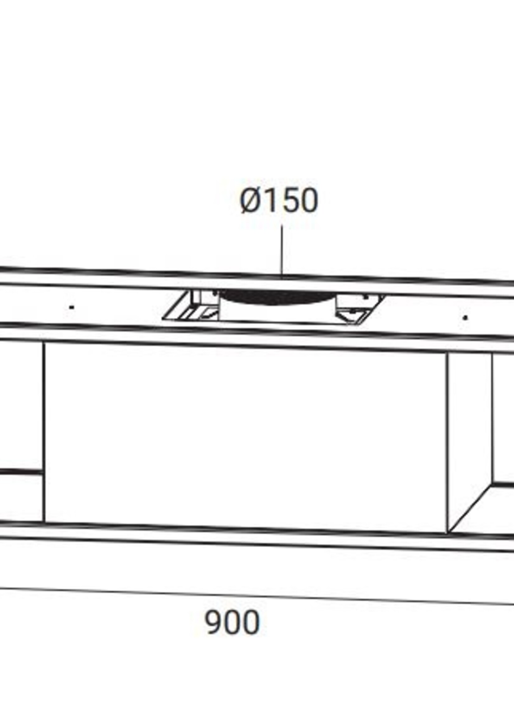 Boretti CUBO90 Wandschouw afzuigkap  90 cm