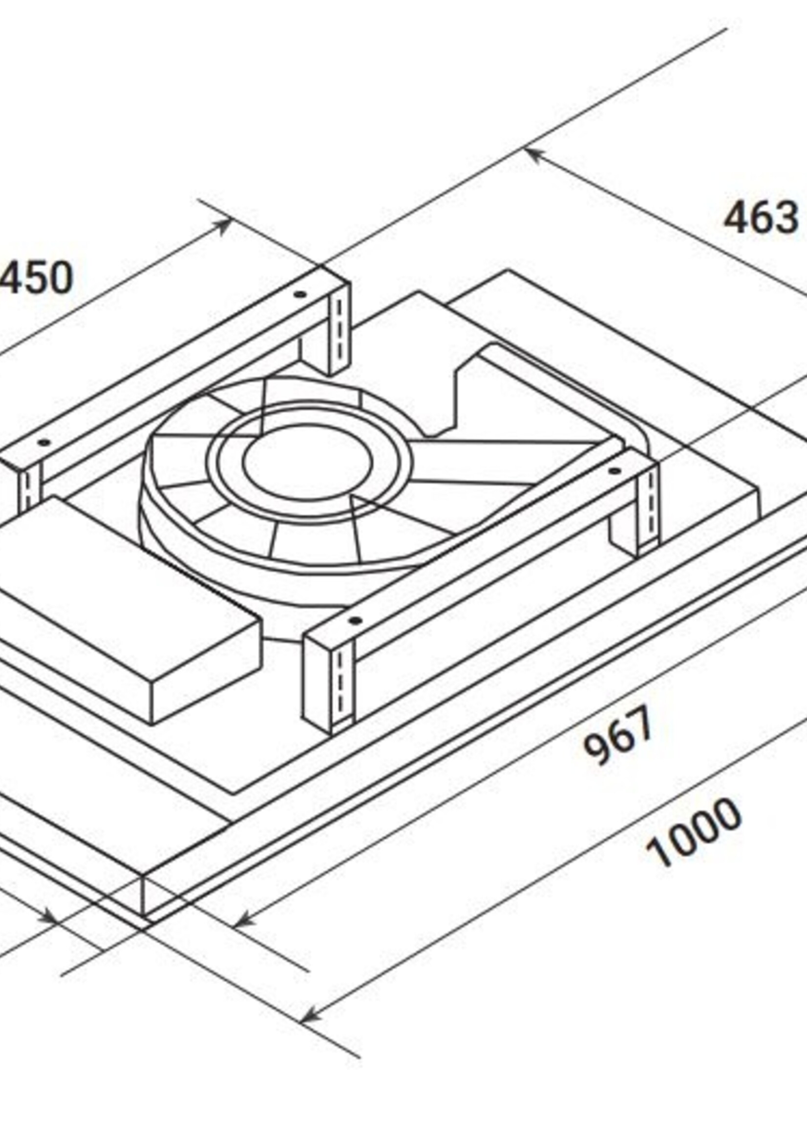 Boretti SOFFITTOX100 Plafondunit afzuigkap  100 cm