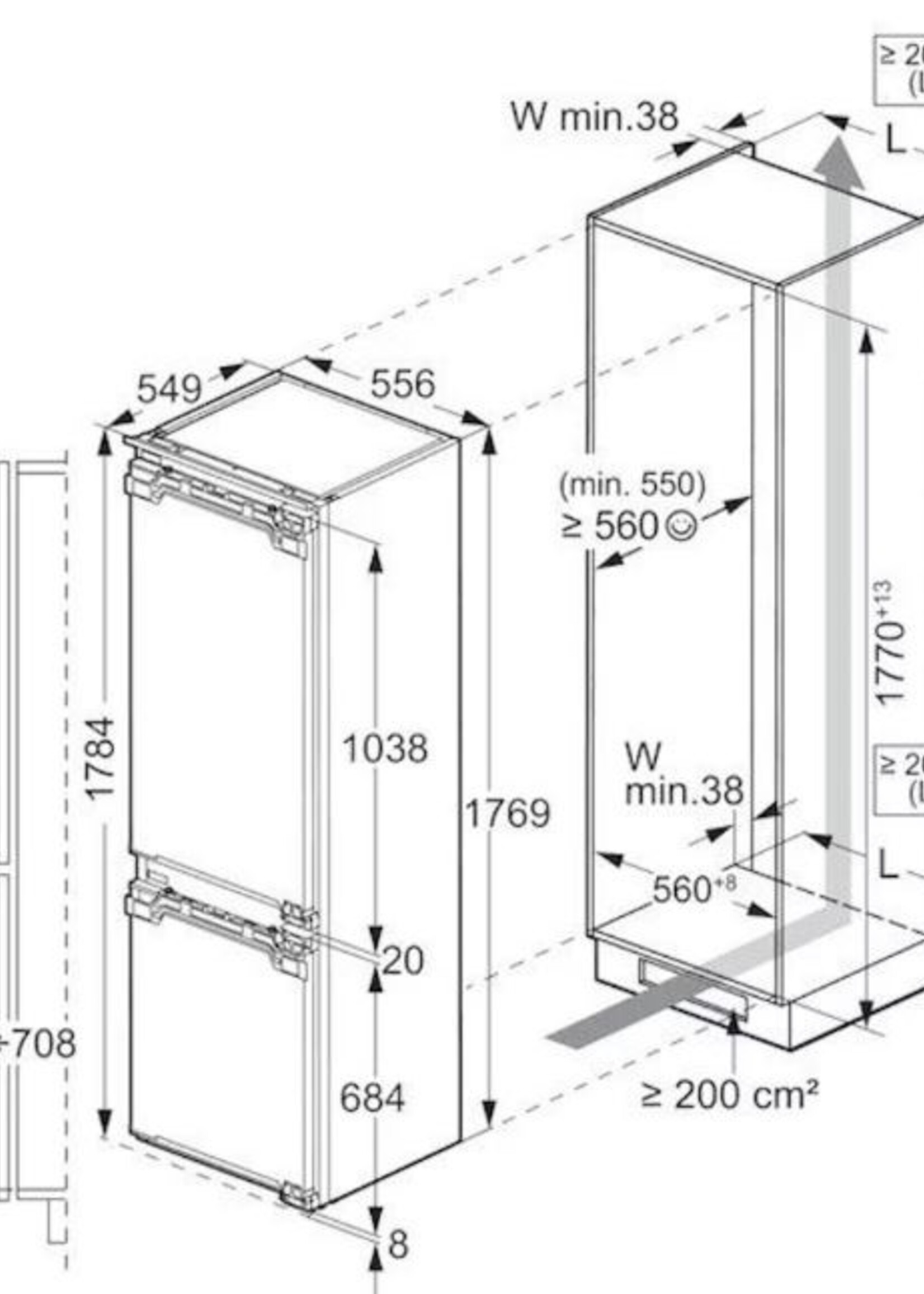 AEG SCE818E8MF  Inbouw koel/vries combi 178 cm