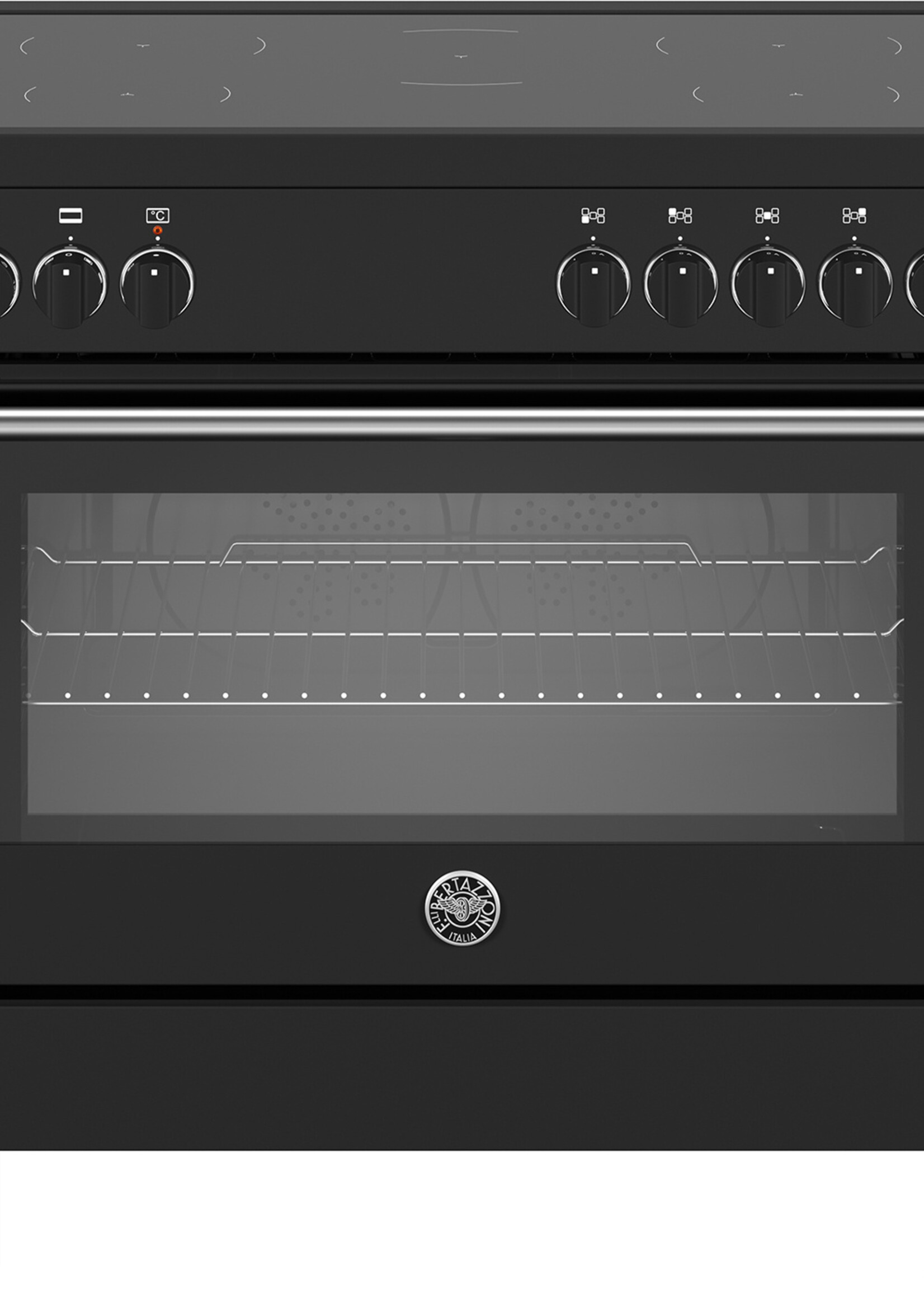 Bertazzoni MPL95I1ENNP inductie fornuis met 5 zones, zwart