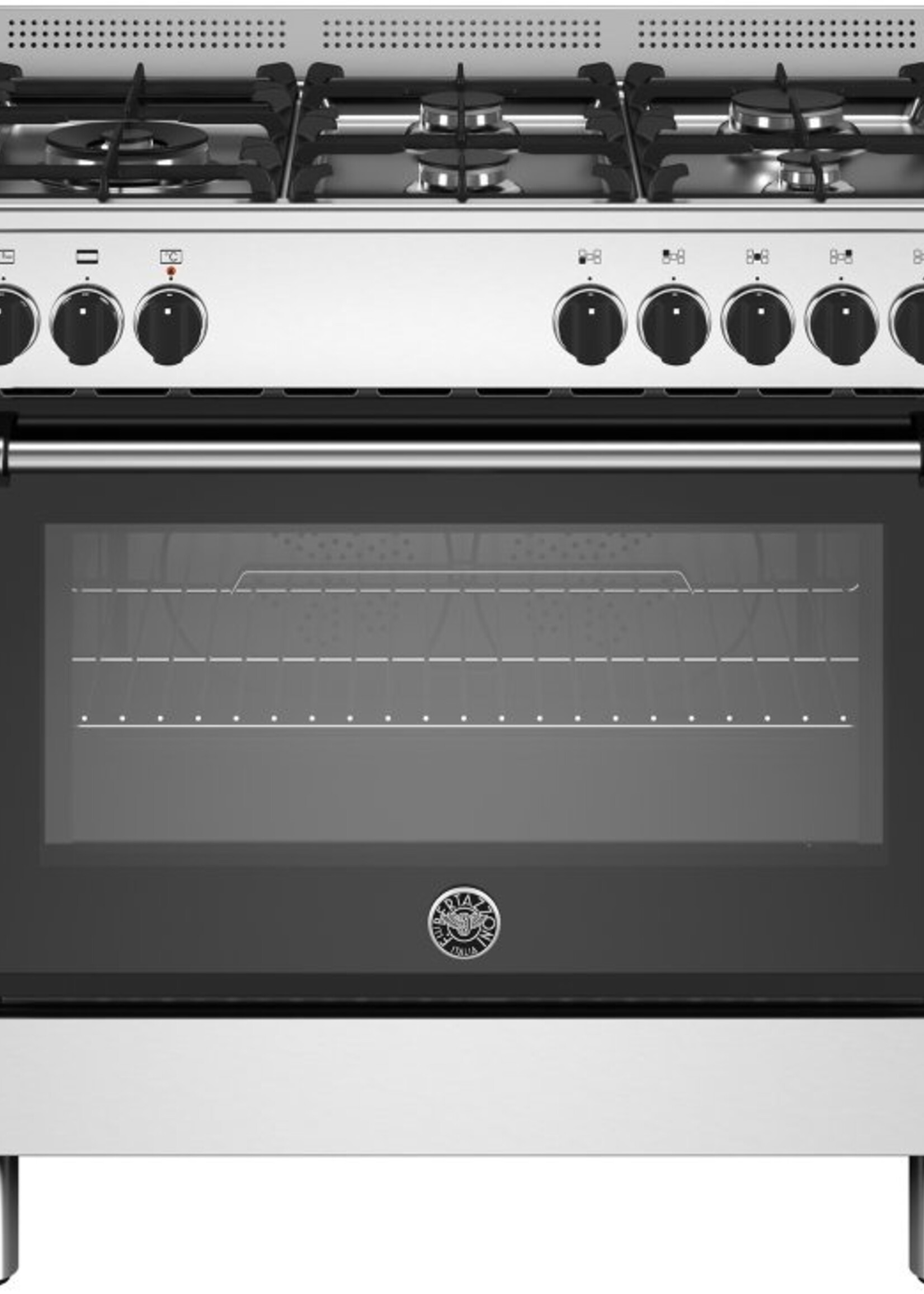 Bertazzoni MPL95L1EXE gasfornuis met 5 branders, rvs