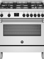 Bertazzoni MPL96L1EXC gas fornuis met 6 branders, rvs
