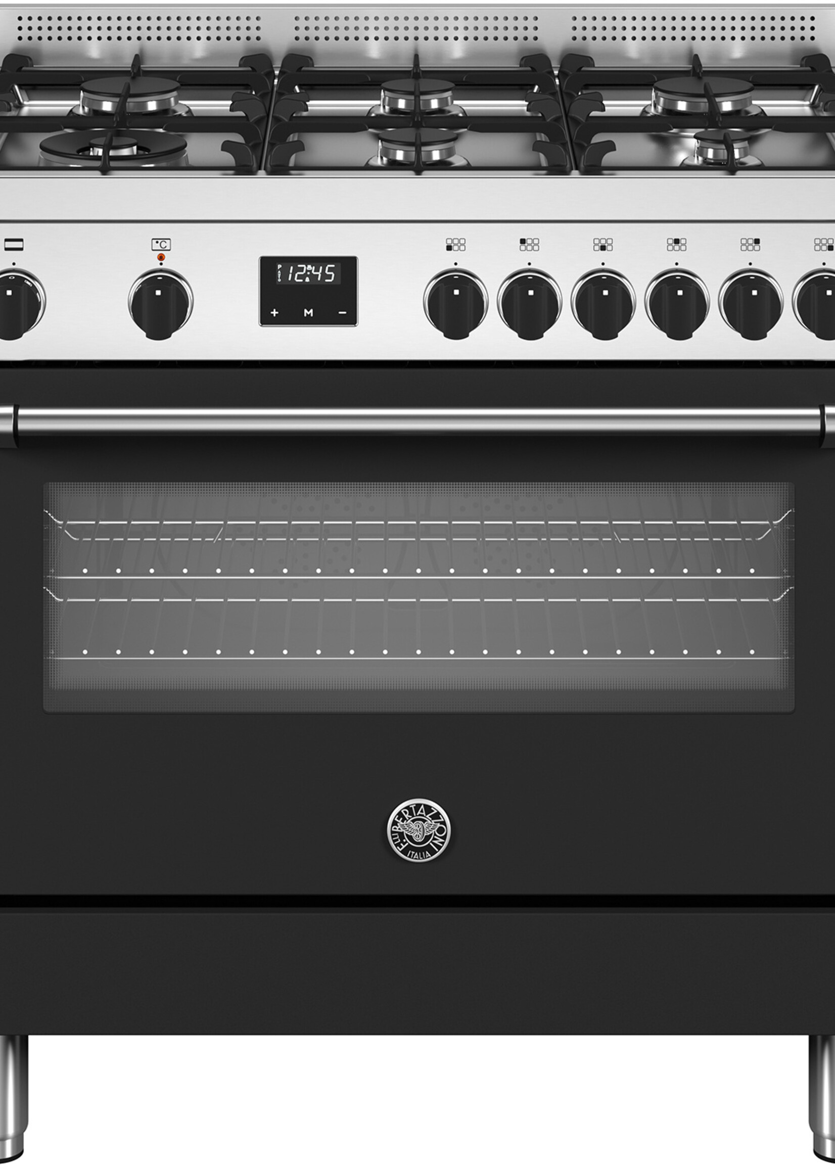 Bertazzoni MPL96L1ENET gasfornuis met 6 branders, zwart
