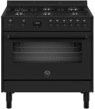 Bertazzoni MPL96L1ETNC gasfornuis met 6 branders, zwart