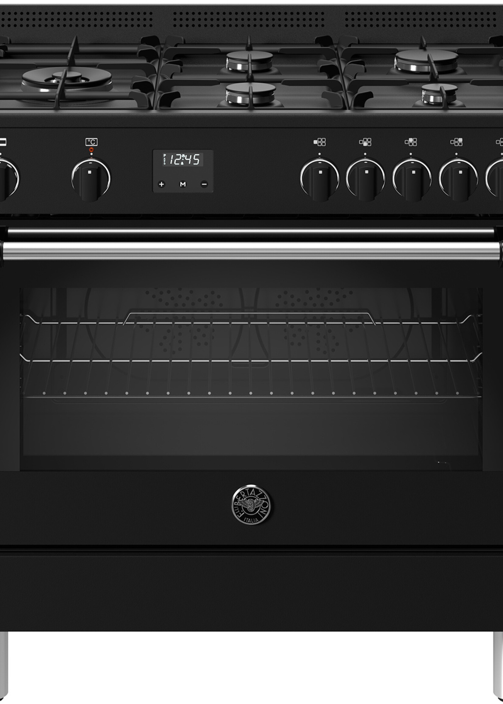 Bertazzoni MPL95L1ENND gas met 5 branders, zwart