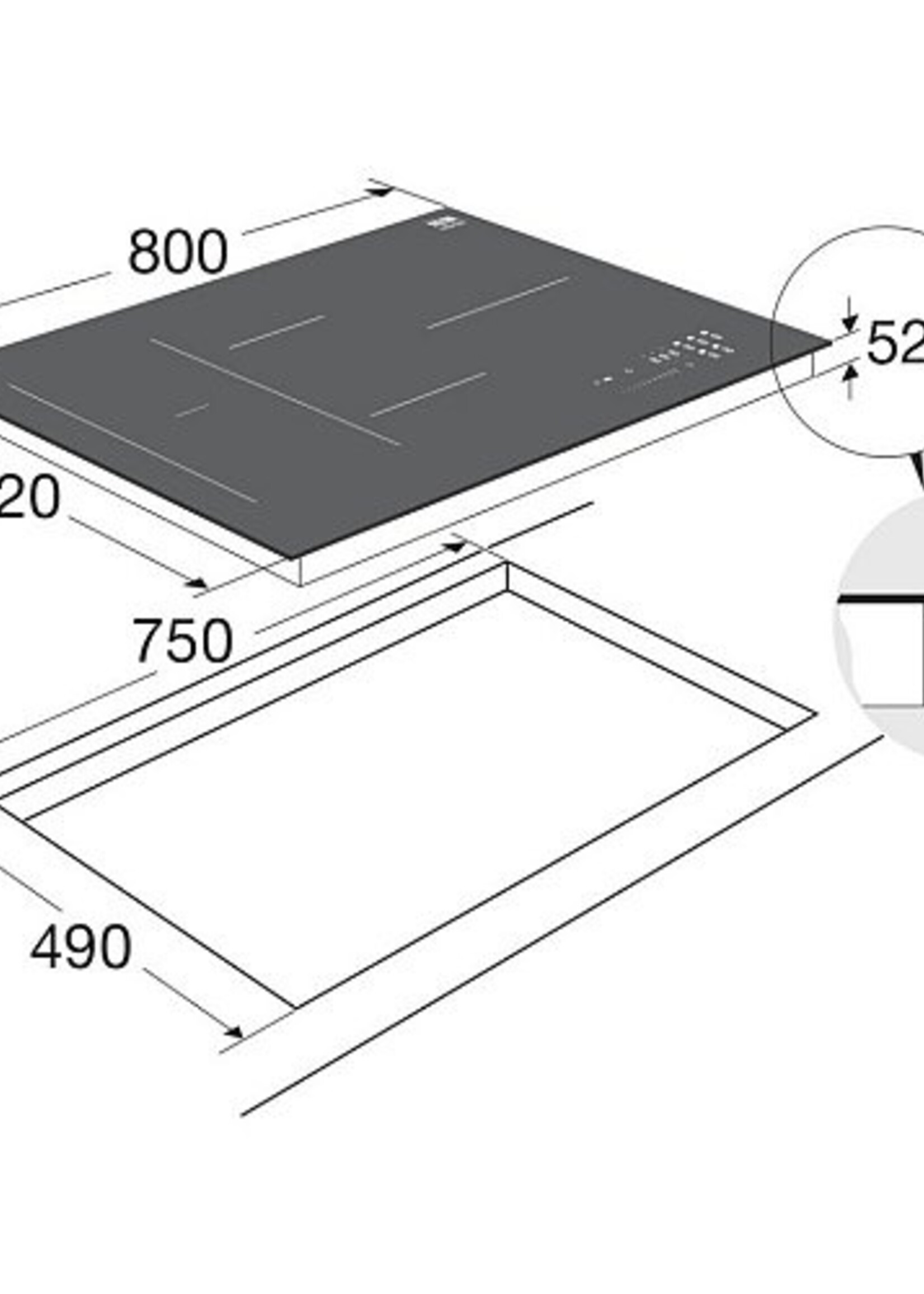 KIF880DS Inductiekookplaat 80cm