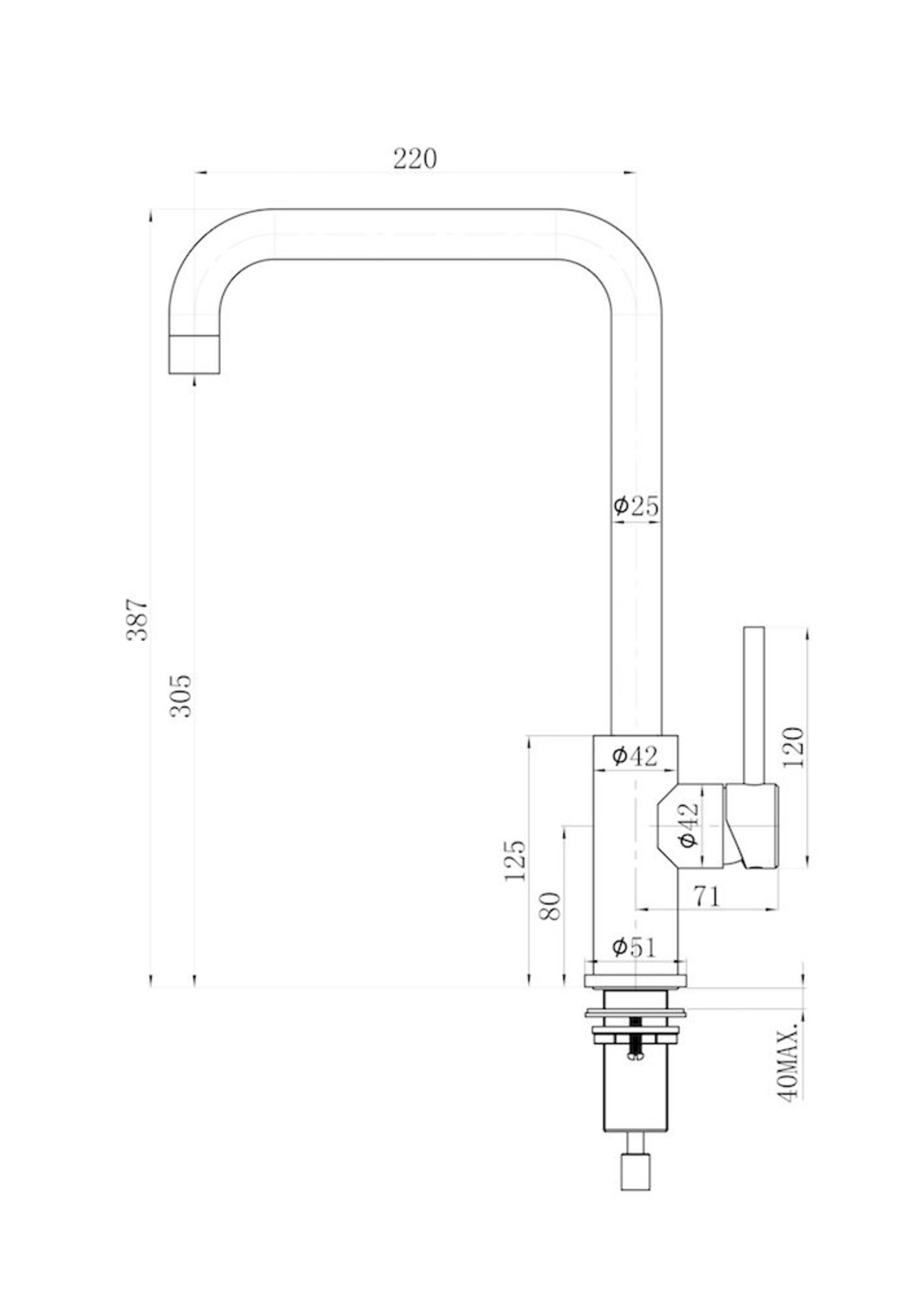 Veldkamp keukenkraan rond Zwart