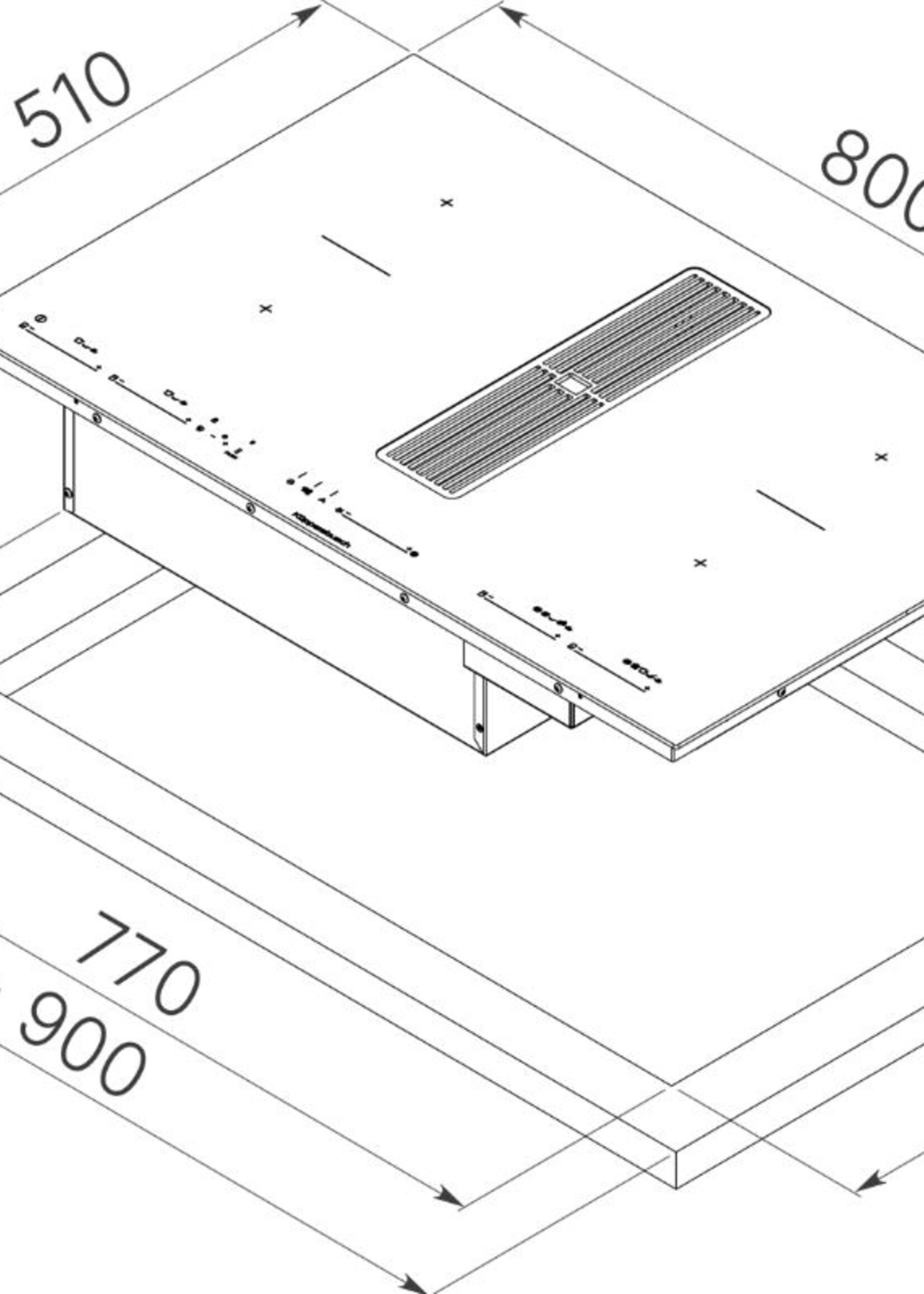 Küppersbusch KMI8590.0SR Inductiekookplaat met afzuiging 80 cm