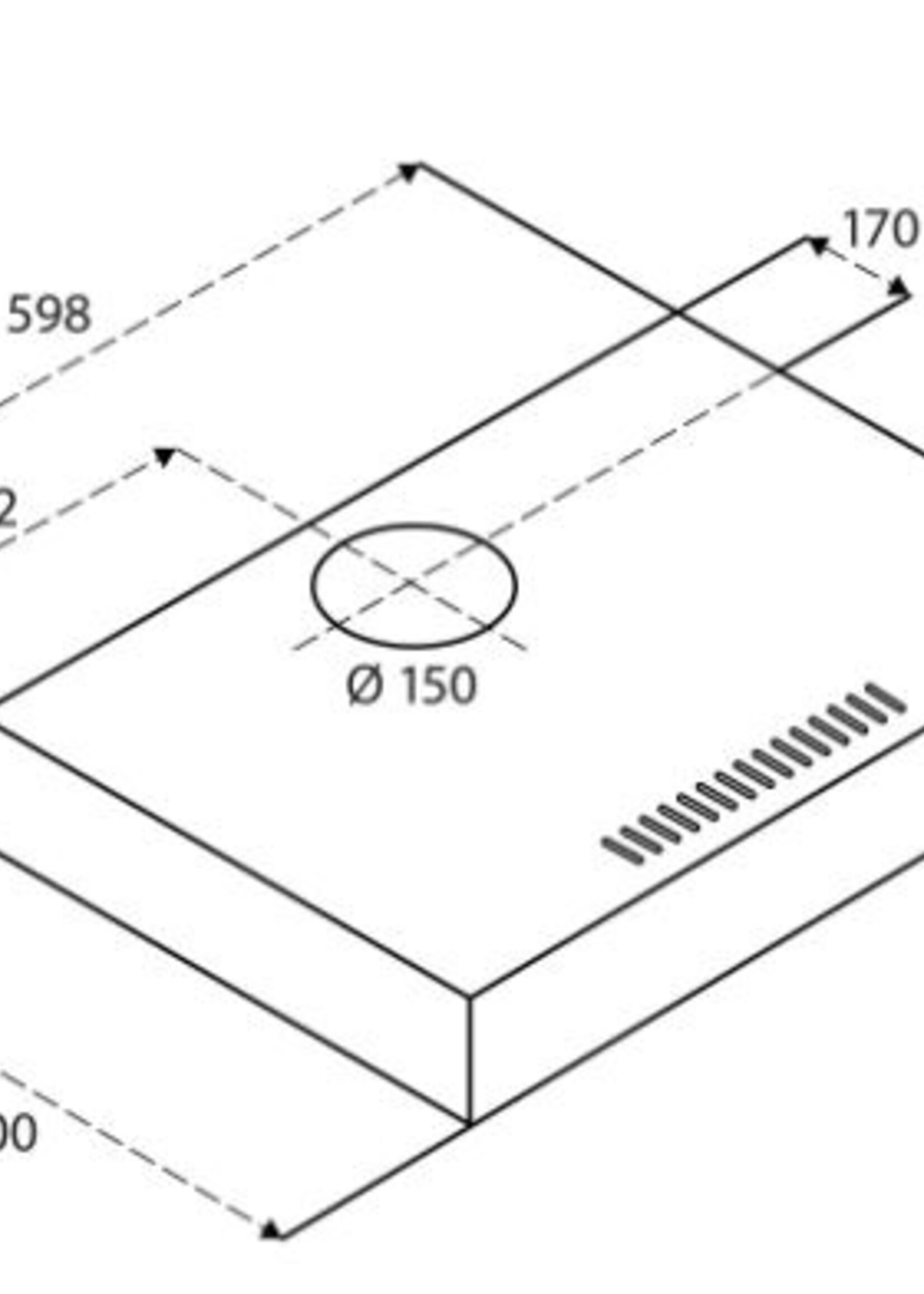 Inventum AKO6015RVS Onderbouw afzuigkap 60 cm