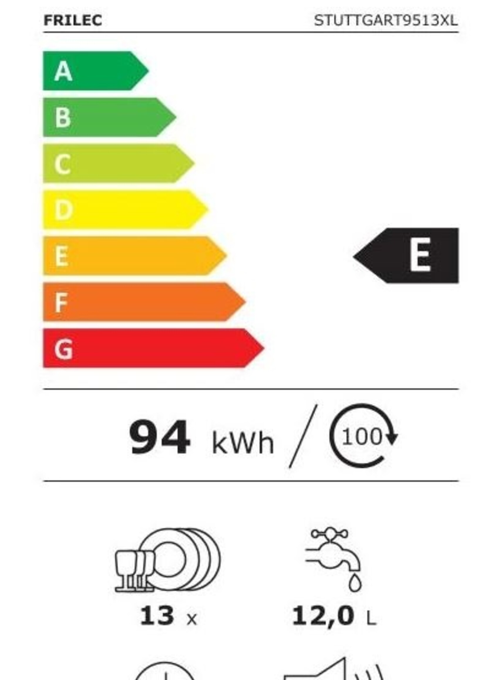 Frilec STUTTGART9513XL Volledig geïntegreerde vaatwasser