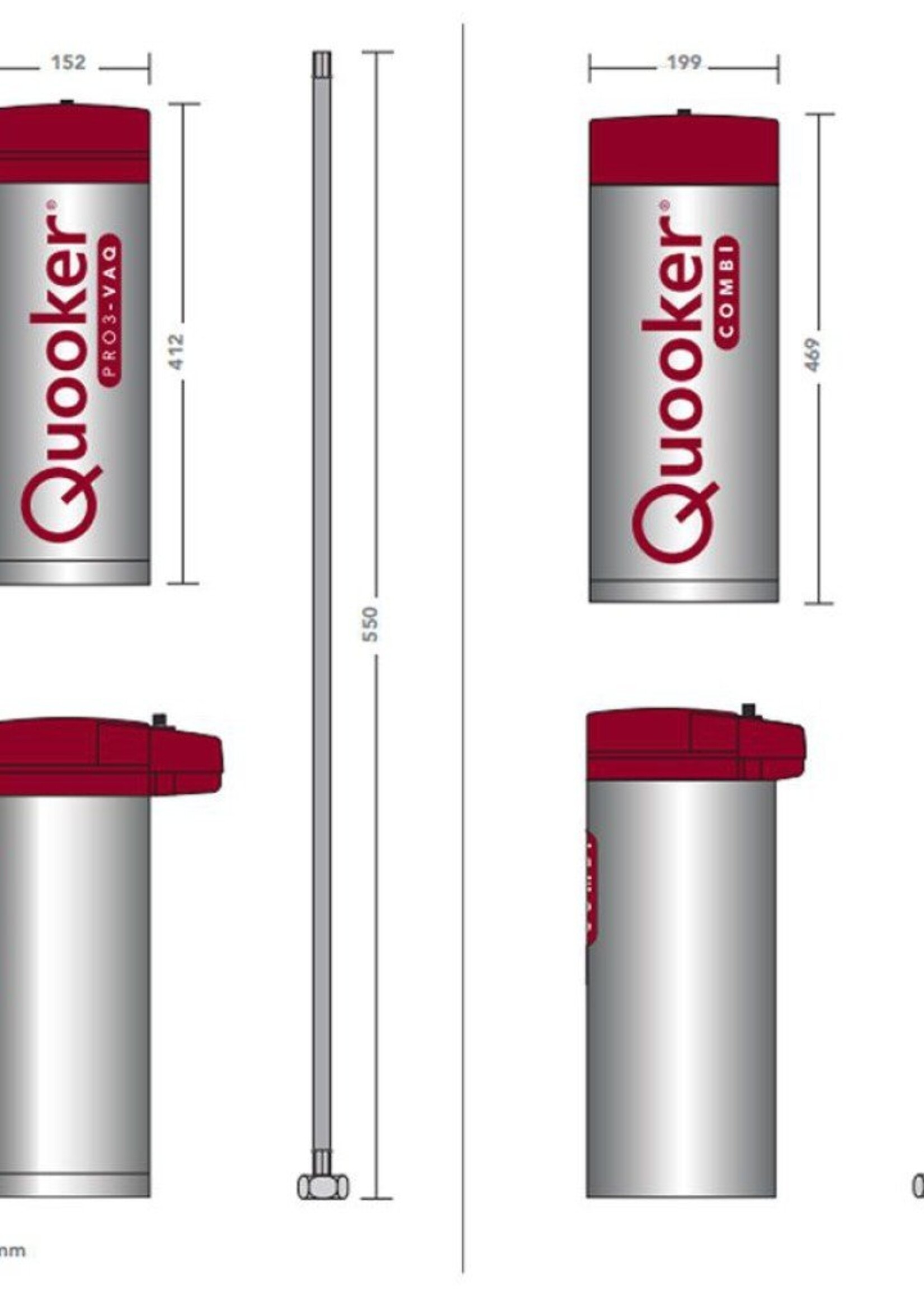 Quooker 22+XGME| Flex Gun Metal Combi