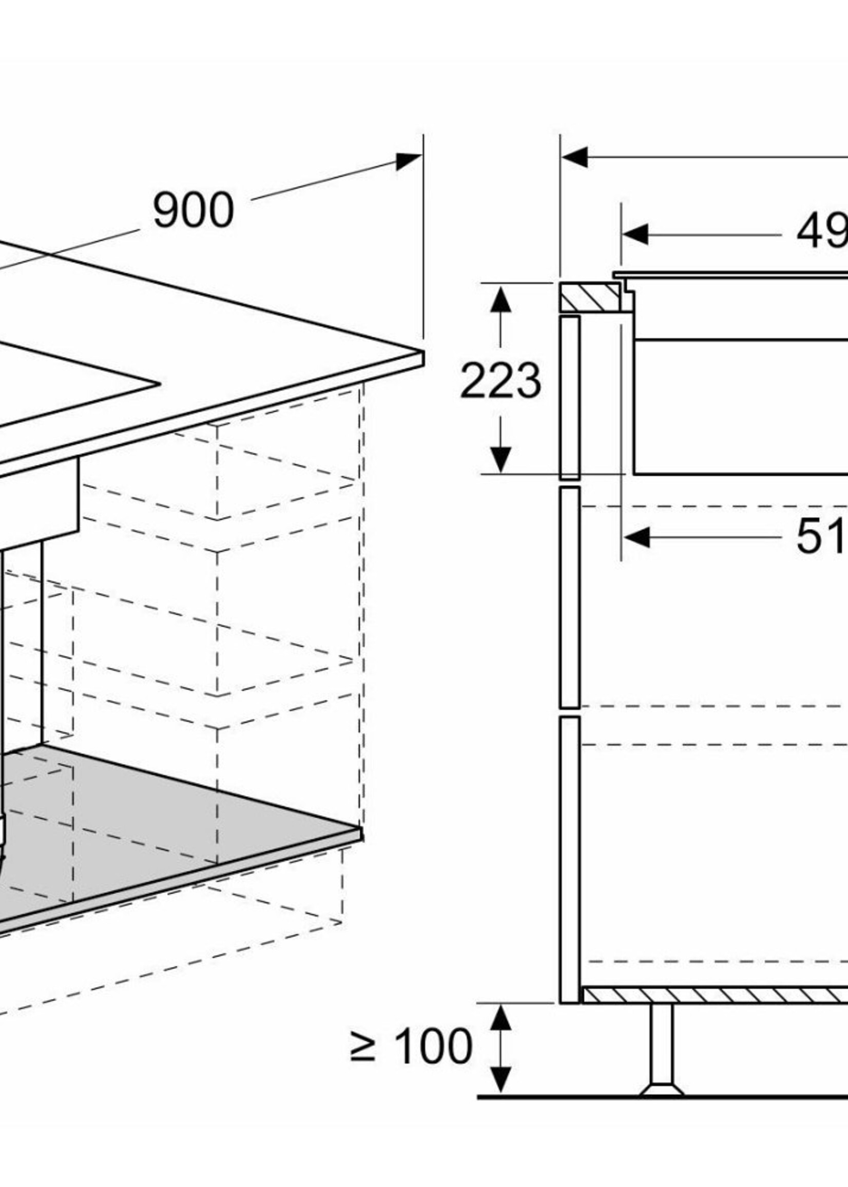 Bosch PVS895B16E accent line Inductiekookplaat met afzuiging - 80 cm