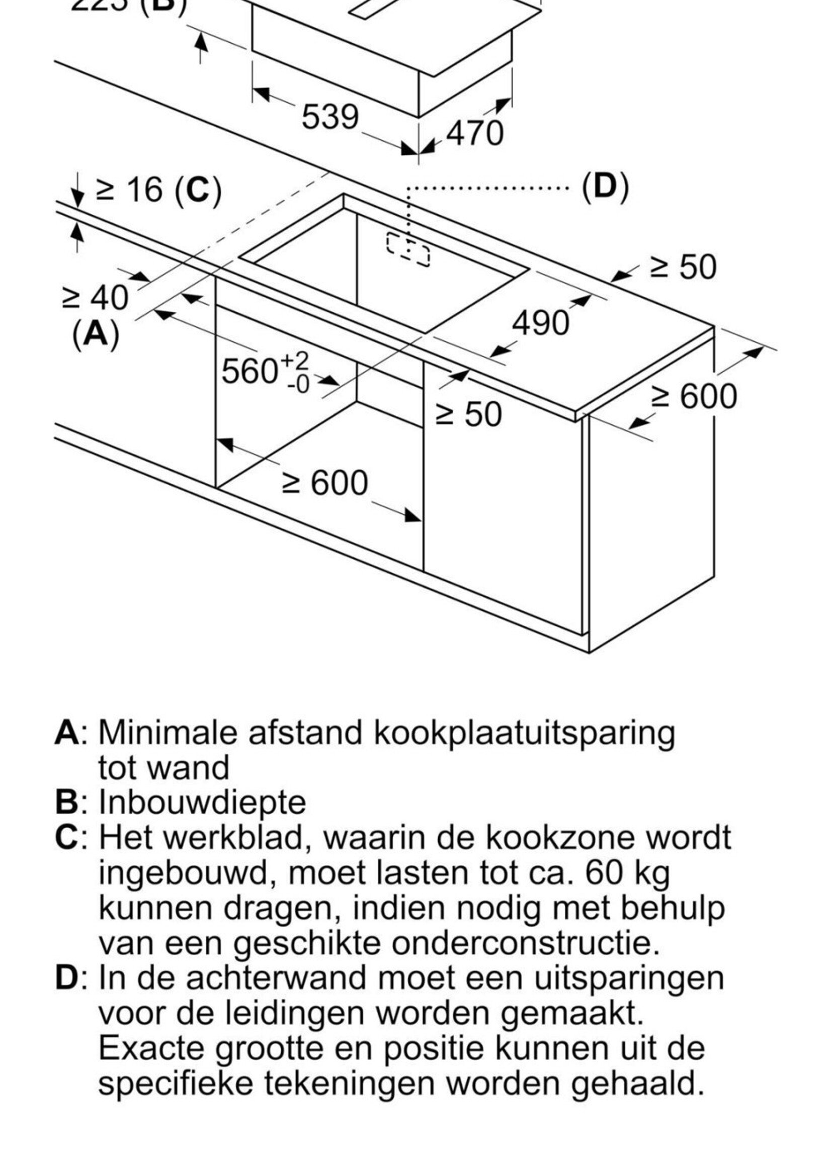 Bosch PVS695B16E accent line inductiekookplaat met afzuiging - 60 cm