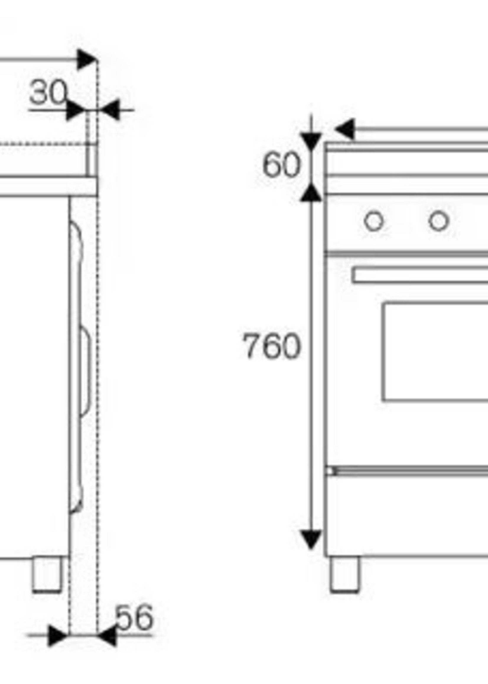 Bertazzoni Combi set Fornuis, achterwand en afzuigkap