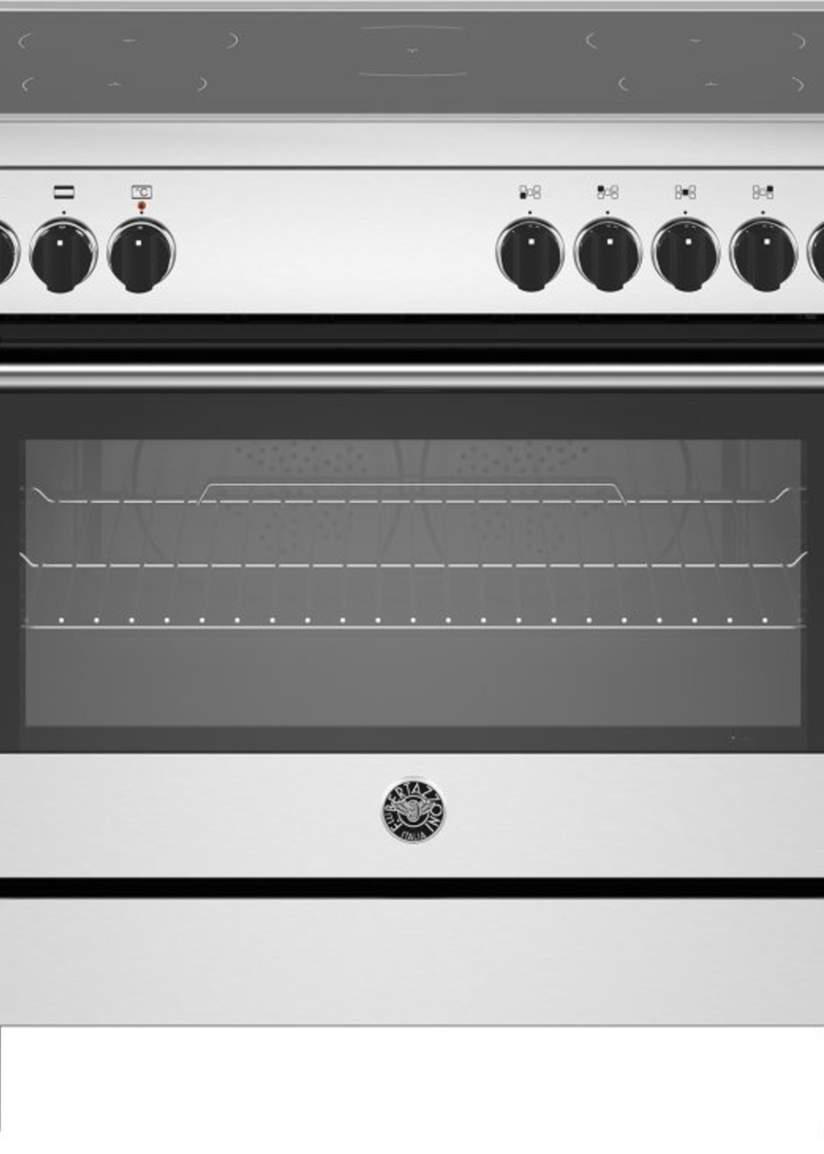 Bertazzoni Combi set Fornuis, achterwand en afzuigkap