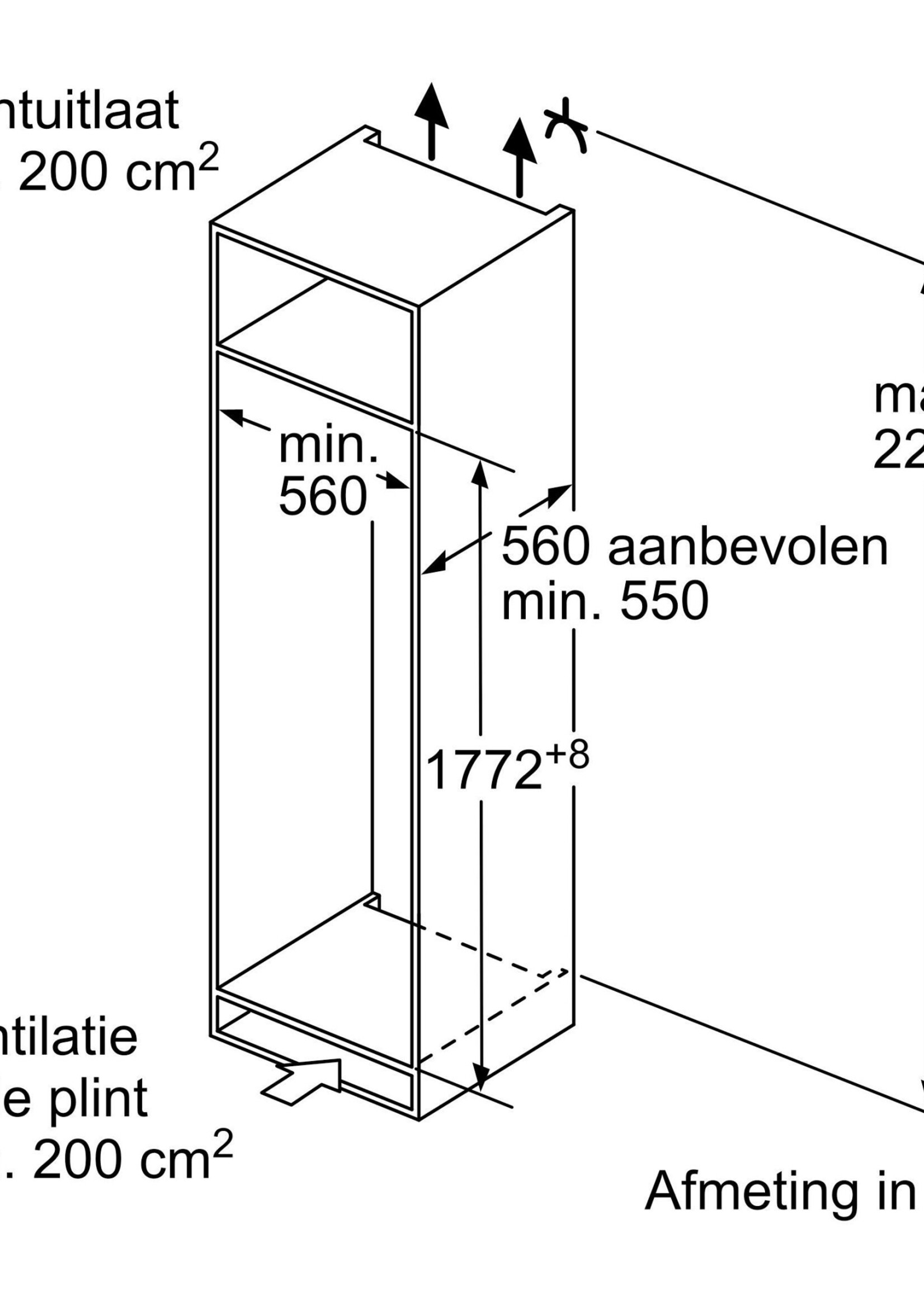 Siemens KIR81NSE0 Inbouw koelkast  178 cm
