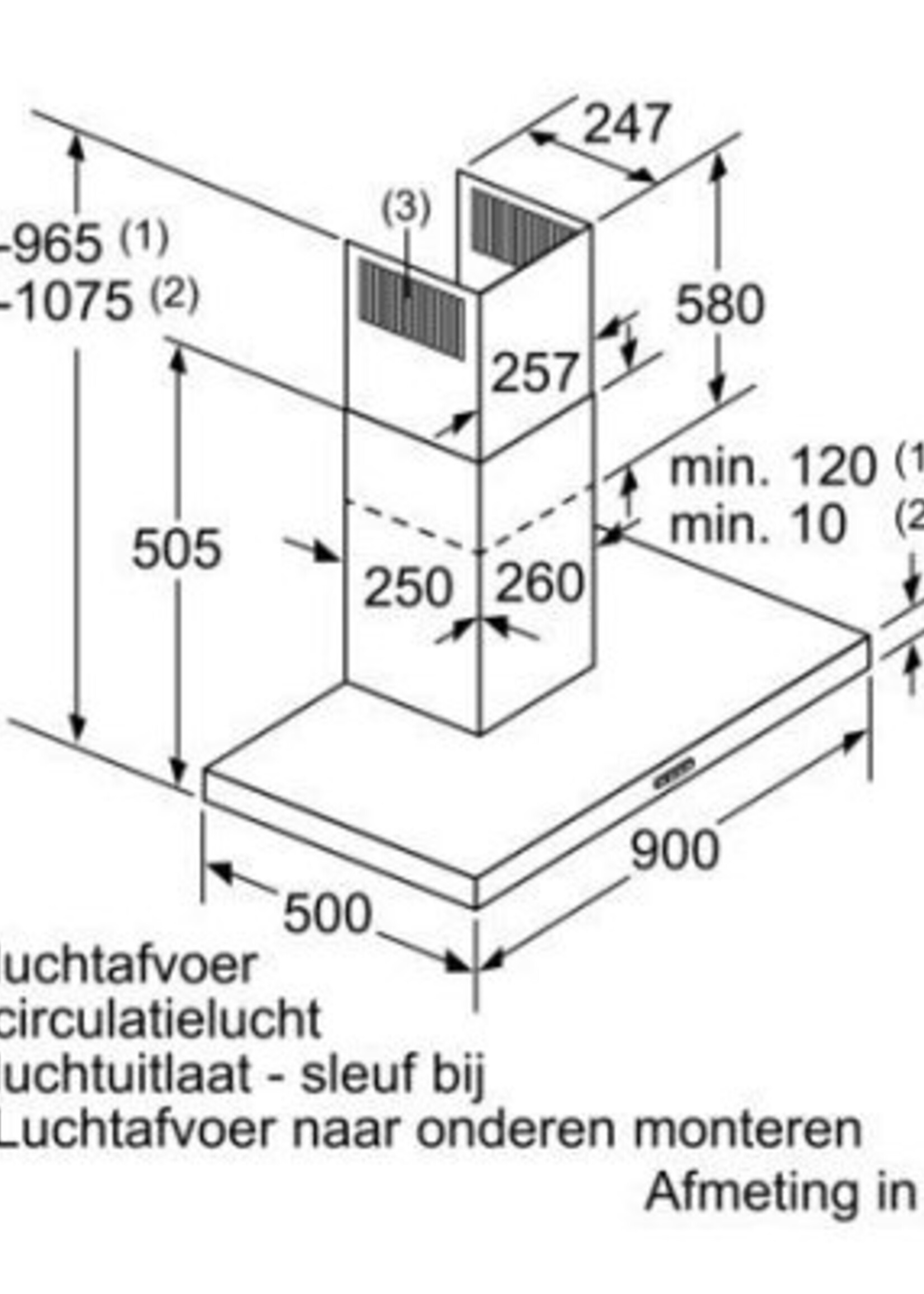 Siemens  LC94BBC51 Wandschouw afzuigkap 90 cm