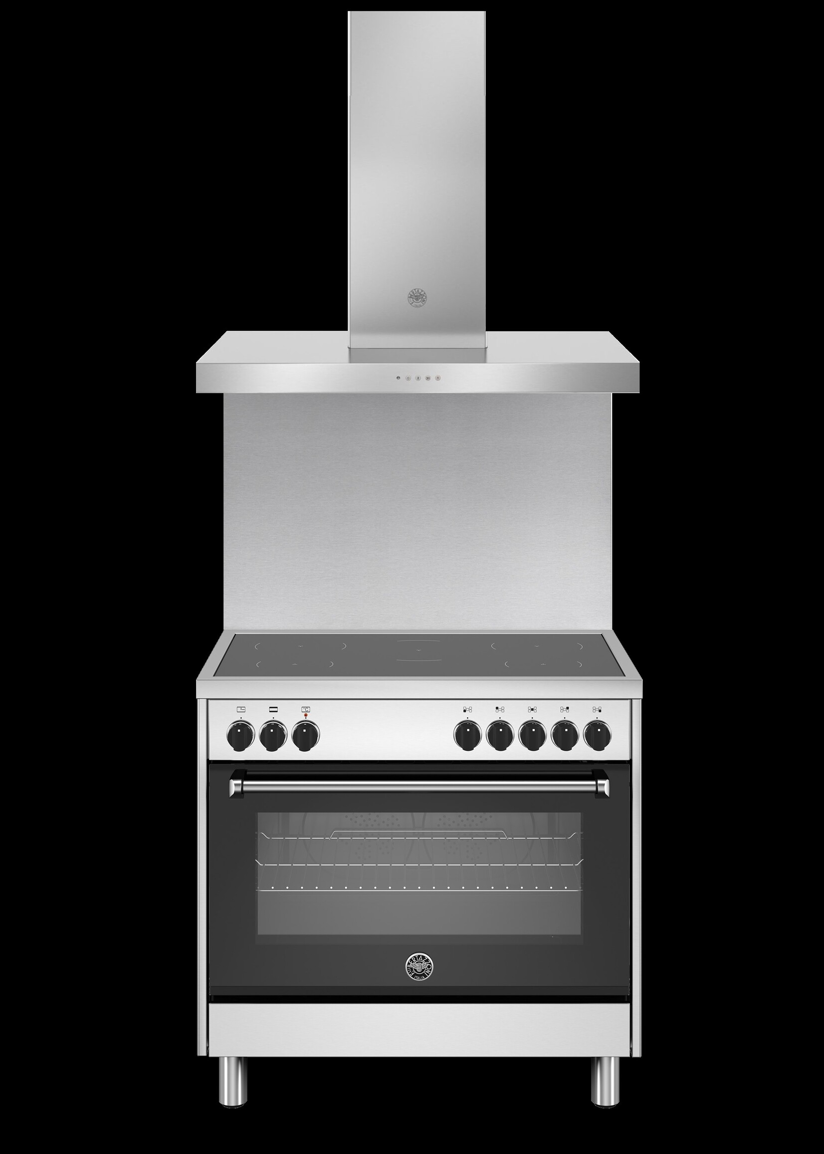 Bertazzoni Combi set Fornuis, achterwand en afzuigkap