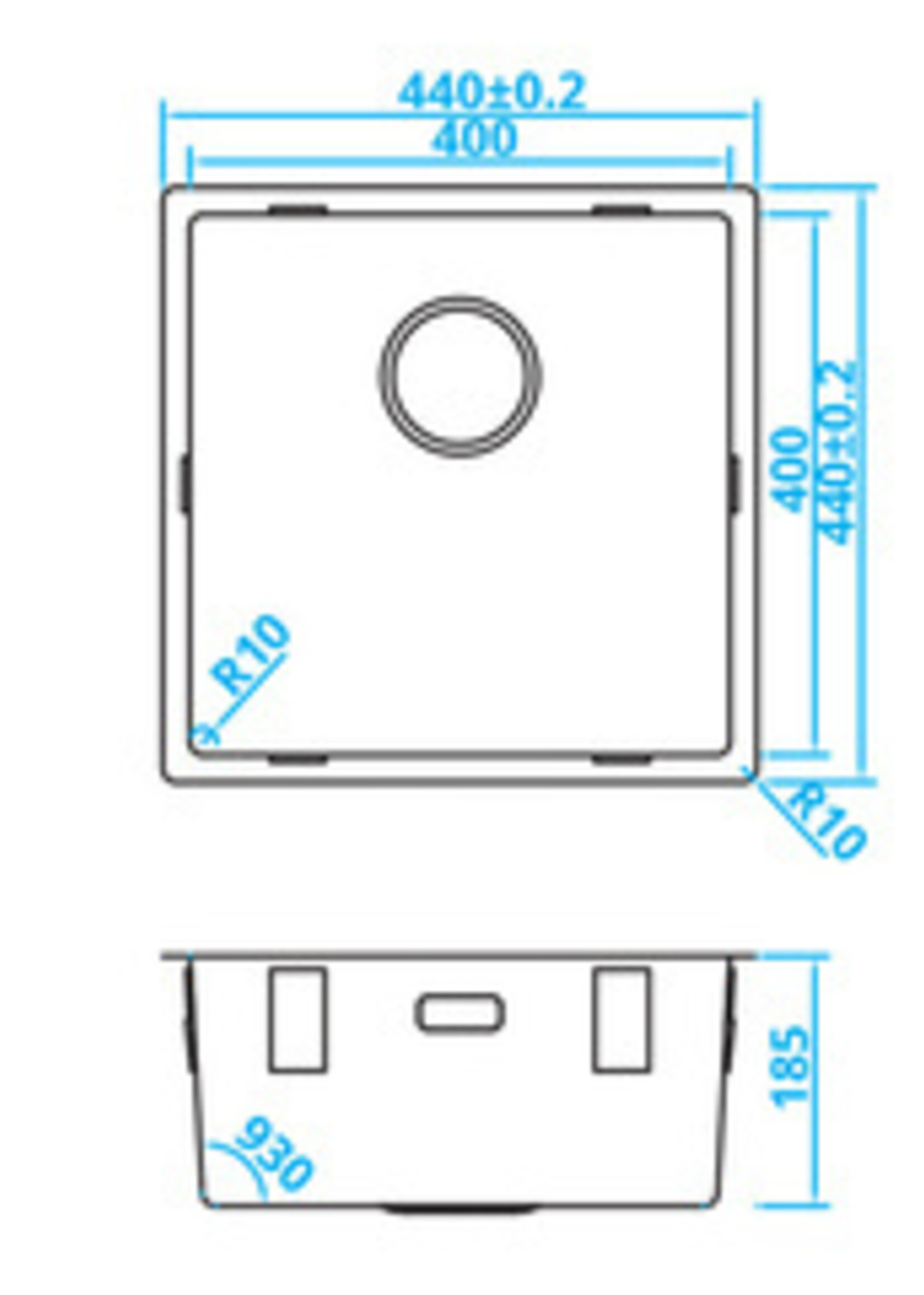 Caressi Caressi CABLPP40R10 spoelbak Basic Line