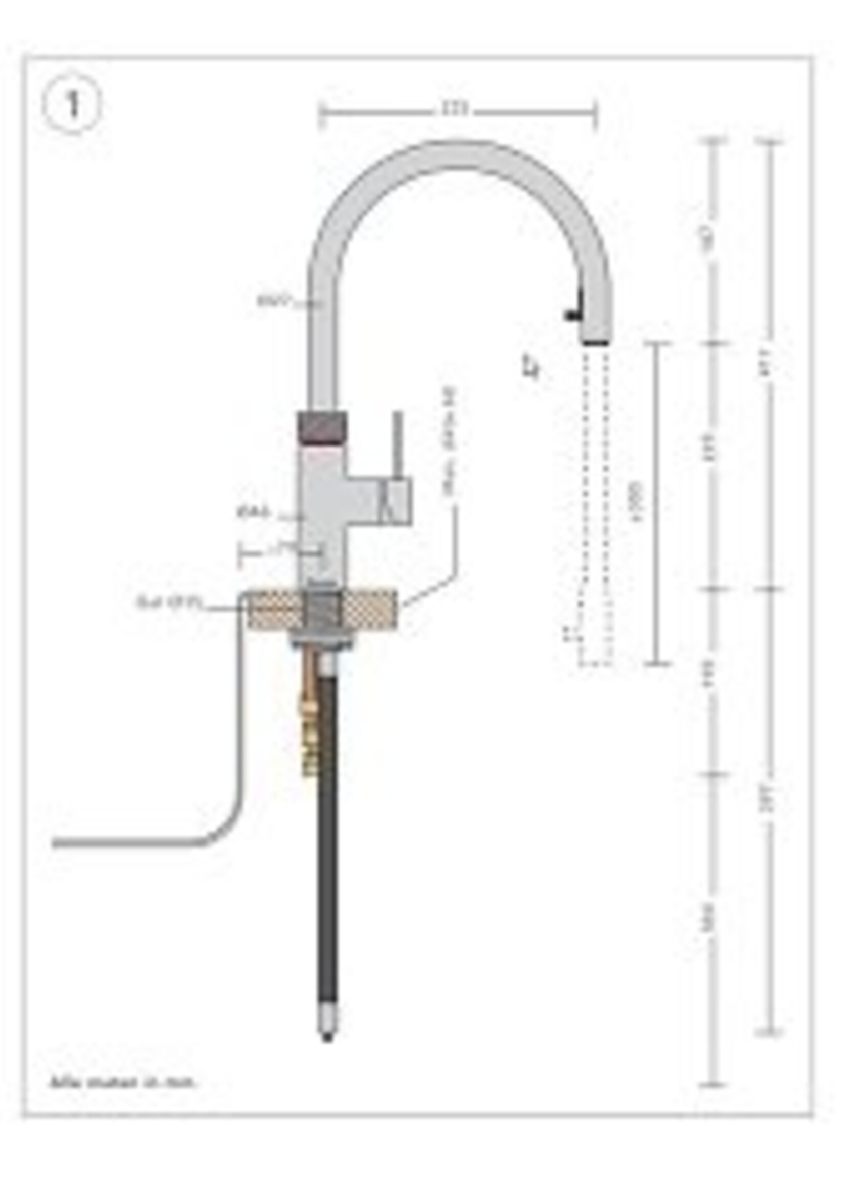 Quooker 22+XBLK | Inclusief Montage | Flex Zwart / Black Combi+