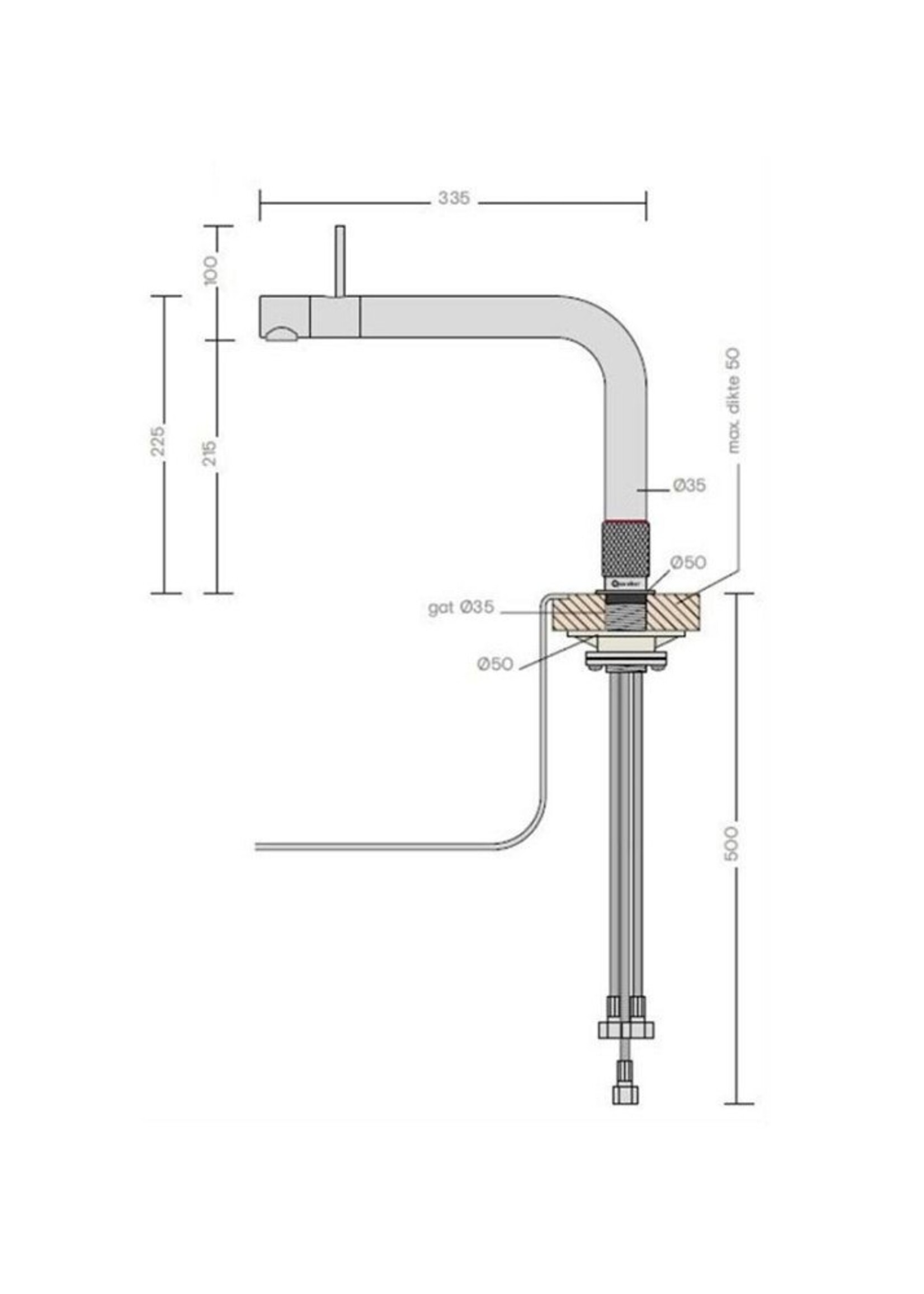 Quooker 22+FRONTBLK | Front BLK Combi+  - incl montage