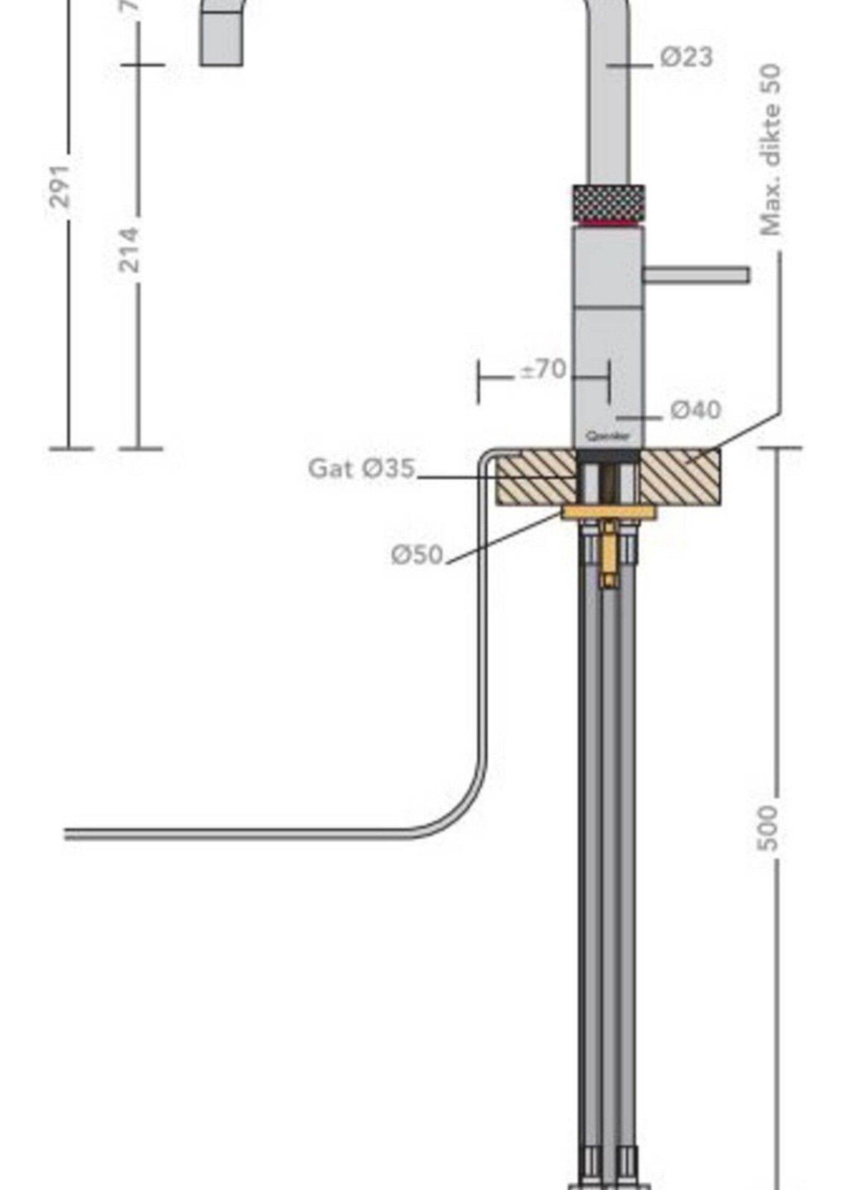 Quooker 22FSBLK | Inclusief Montage | Fusion Square Zwart / Black Combi