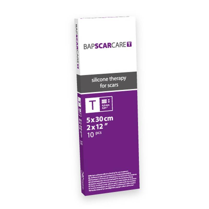 Bapscarcare T - zeer dunne siliconen pleister, 5x30 cm | vermindert littekens en littekenklachten