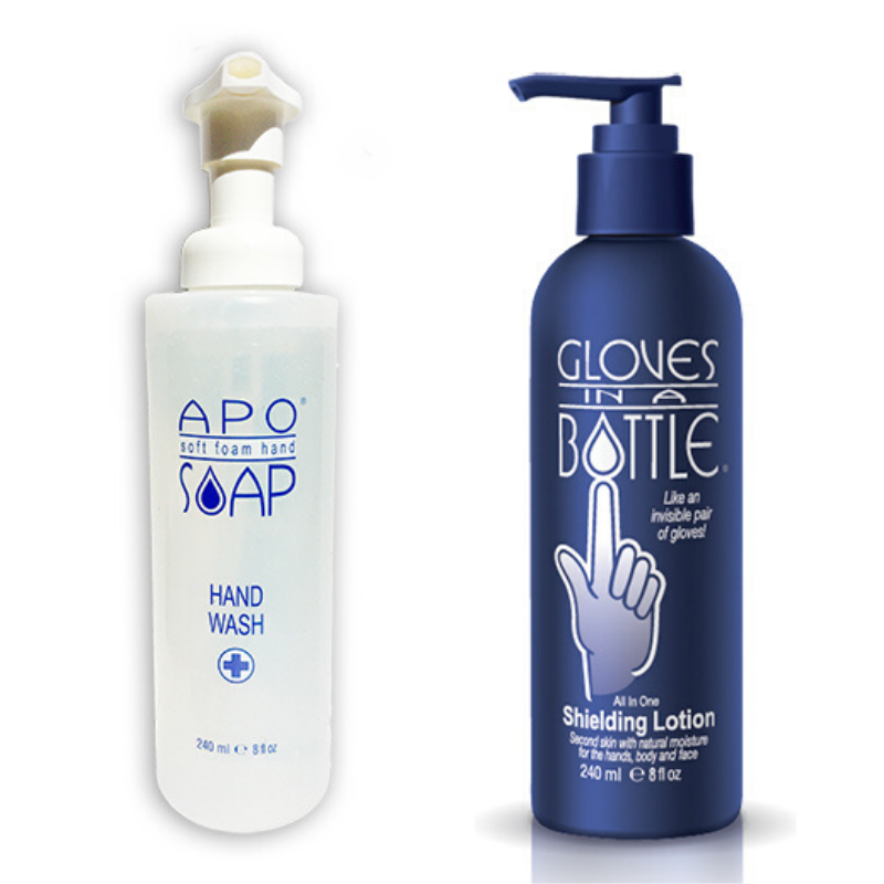 Apo Foam Handzeep + Gloves in A Bottle - 2x240ml