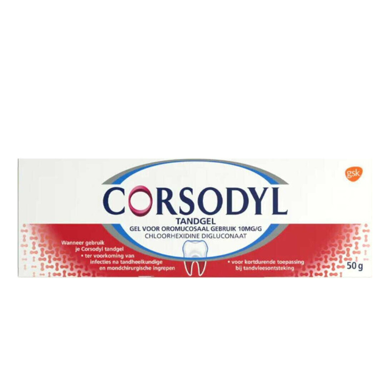 Corsodyl Tandgel - 50g | Online Apotheek&Huid