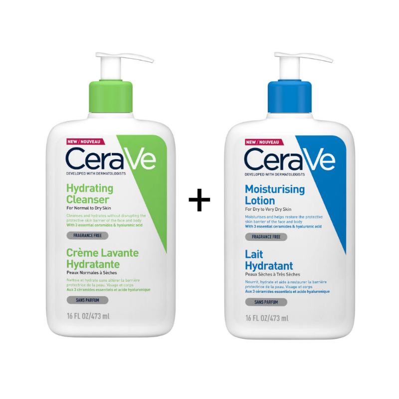 CeraVe Hydrating Cleanser 236ml + CeraVe Moisturizing Lotion 236ml