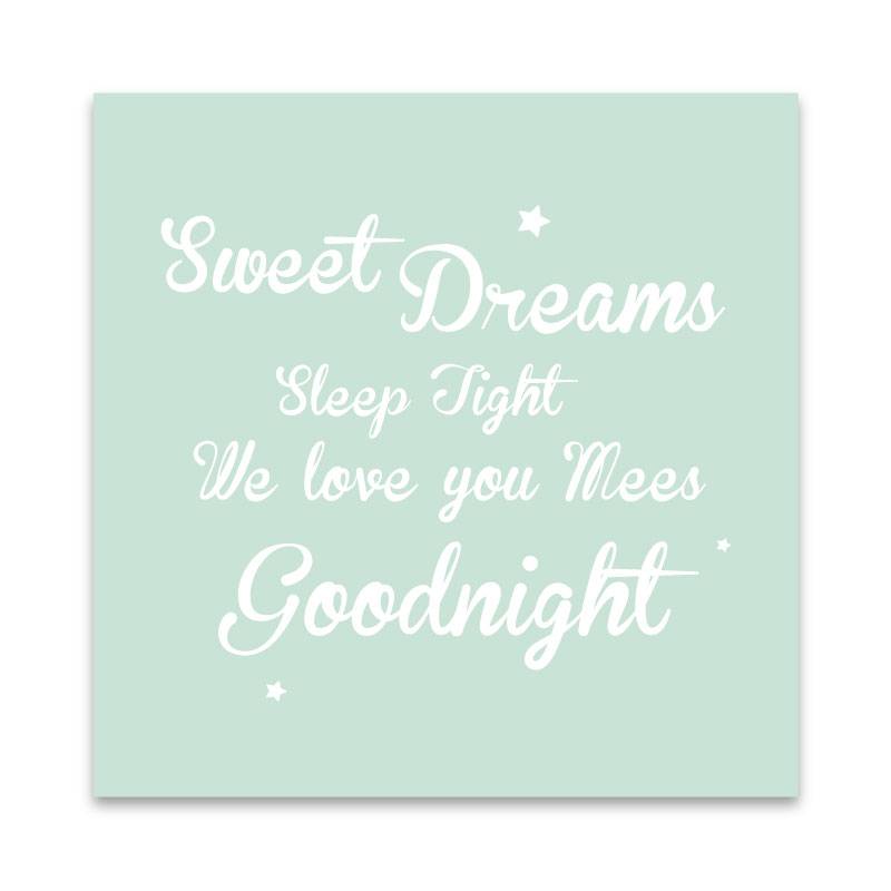 Muurdecoratie: Sweet Dreams mint met naam