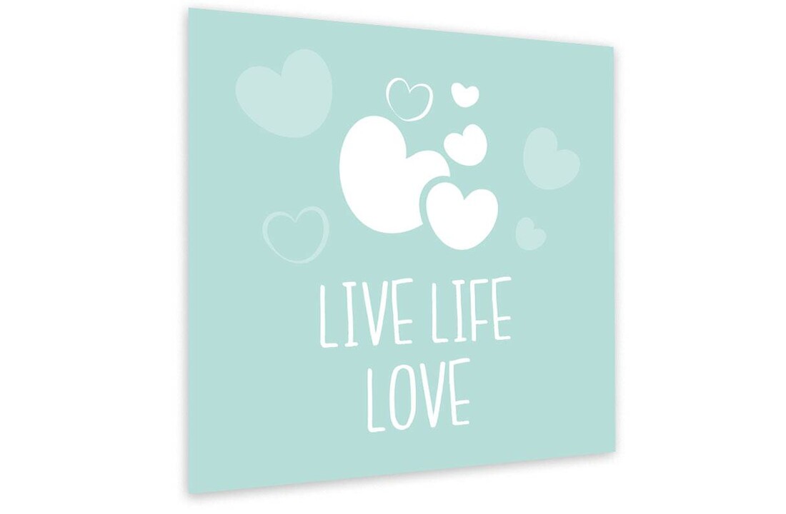 Muurdecoratie: Live Life Love Mint
