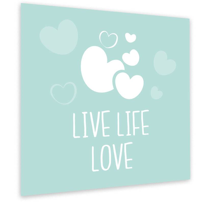 Muurdecoratie: Live Life Love Mint
