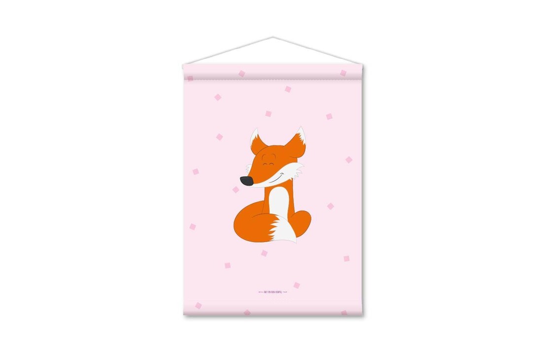 Kinderkamer banner vosje roze