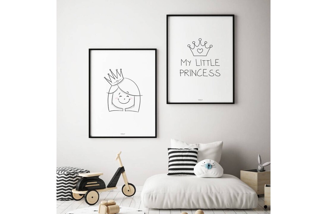 Poster kinderkamer: My Little Princess zwart wit