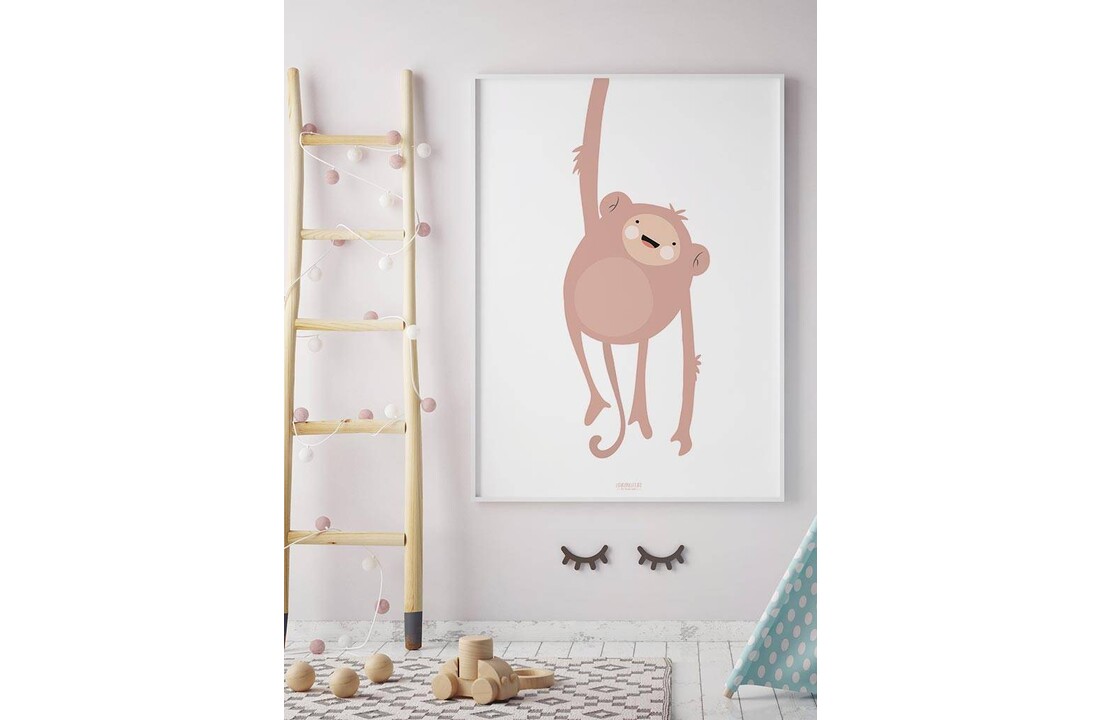 Poster kinderkamer lief aapje