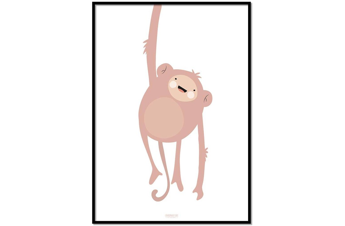 Poster kinderkamer lief aapje