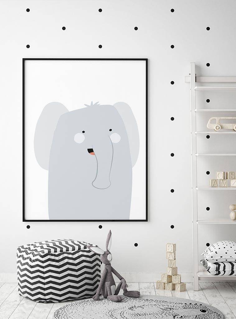 Poster babykamer olifantje
