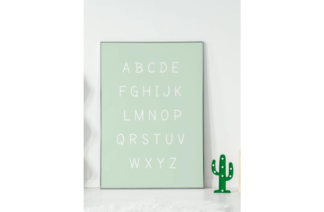 Alfabet poster cartoon - mintgroen