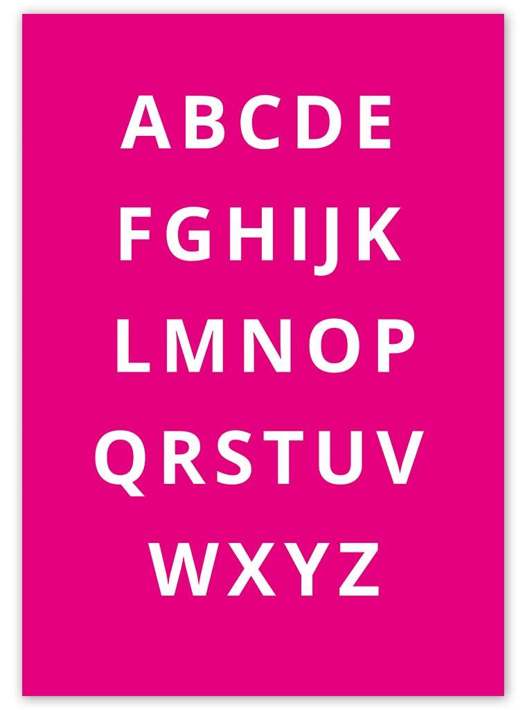 Alfabet poster - fuchsia