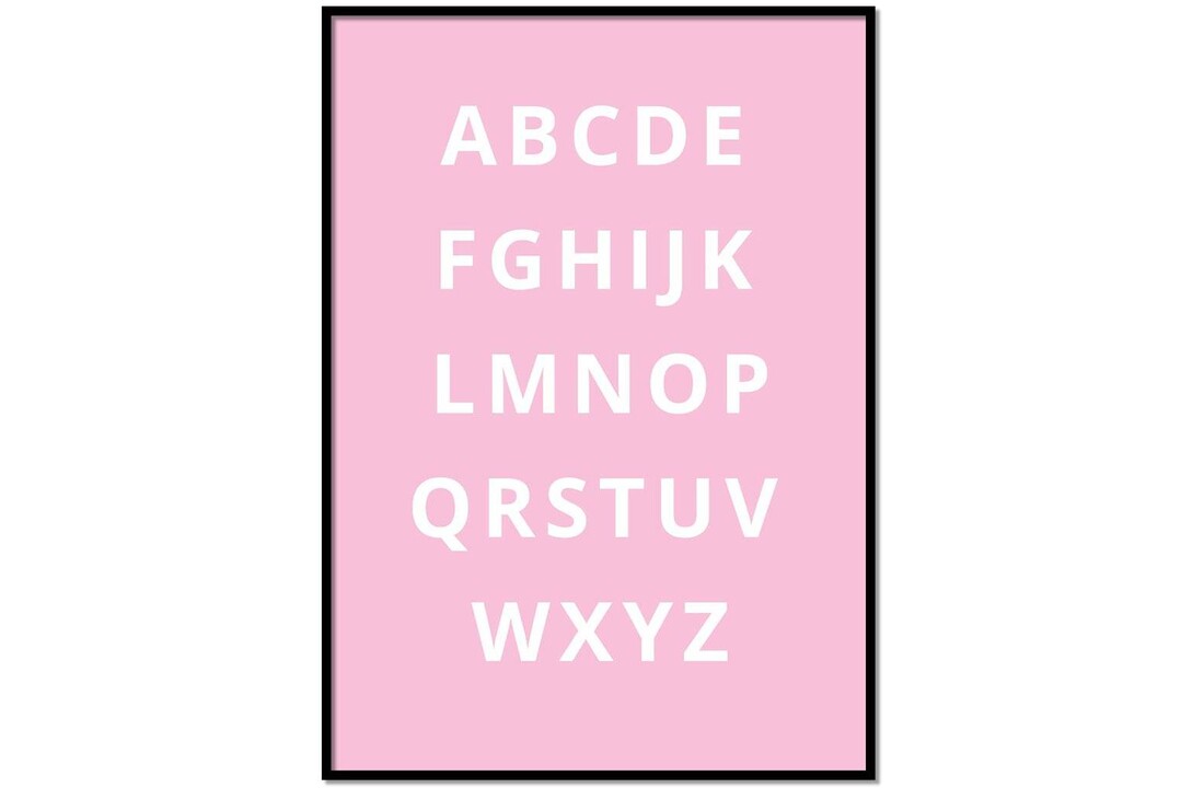 Alfabet poster - roze