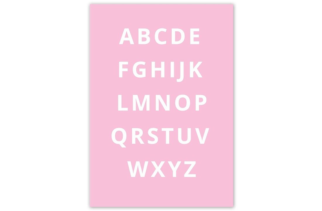 Alfabet poster - roze