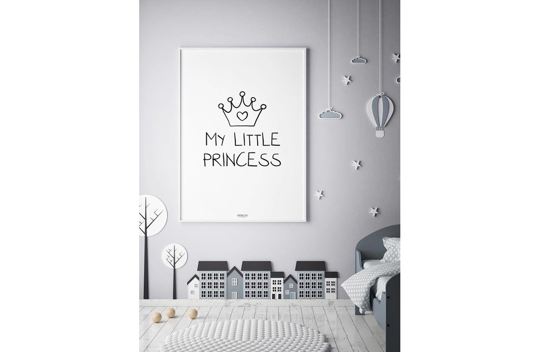 Poster kinderkamer: My Little Princess zwart wit