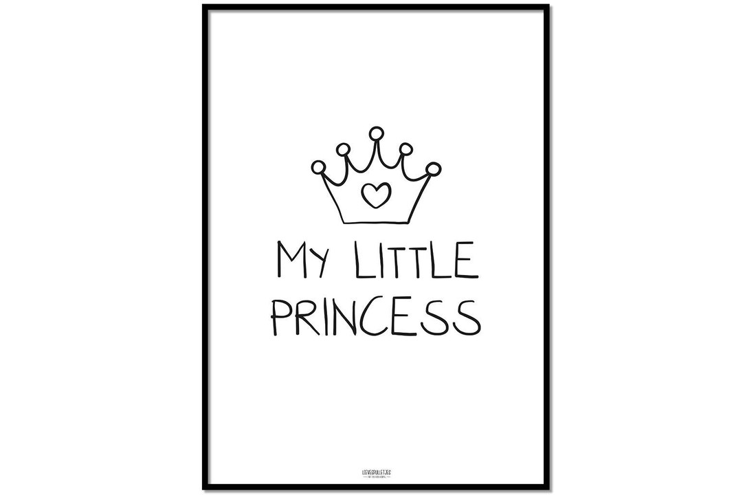 Poster kinderkamer: My Little Princess zwart wit