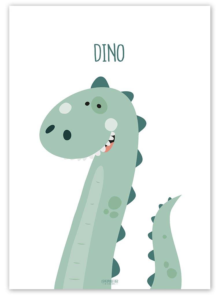 Poster kinderkamer dino met tekst